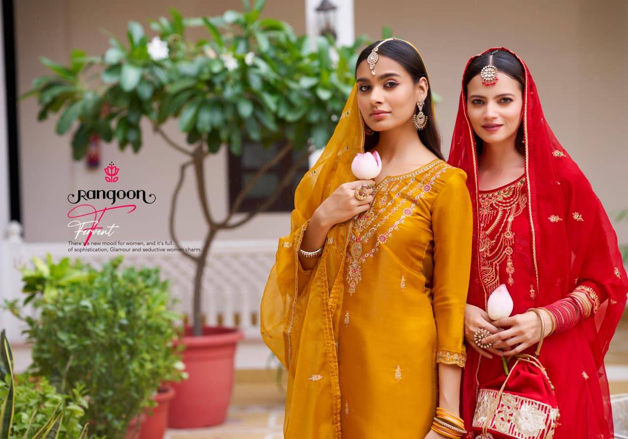 Rangoon hemani 3 pcs kurti gujarat wholesale market